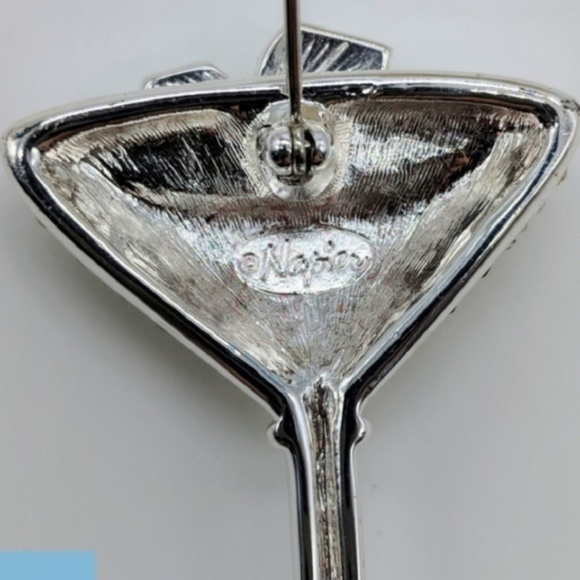 NAPIER Vintage Martini Glass pin Brooch - Picture 8 of 8